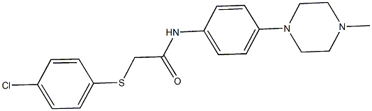 2-[(4-chlorophenyl)sulfanyl]-N-[4-(4-methyl-1-piperazinyl)phenyl]acetamide Struktur