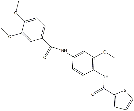 N-{4-[(3,4-dimethoxybenzoyl)amino]-2-methoxyphenyl}-2-thiophenecarboxamide Struktur