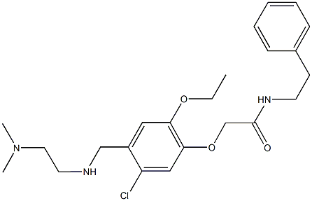 2-[5-chloro-4-({[2-(dimethylamino)ethyl]amino}methyl)-2-ethoxyphenoxy]-N-(2-phenylethyl)acetamide Struktur