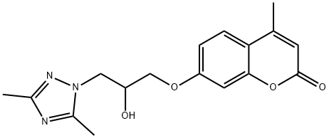 7-[3-(3,5-dimethyl-1H-1,2,4-triazol-1-yl)-2-hydroxypropoxy]-4-methyl-2H-chromen-2-one Struktur