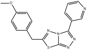 methyl 4-{[3-(3-pyridinyl)[1,2,4]triazolo[3,4-b][1,3,4]thiadiazol-6-yl]methyl}phenyl ether Struktur