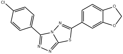 6-(1,3-benzodioxol-5-yl)-3-(4-chlorophenyl)[1,2,4]triazolo[3,4-b][1,3,4]thiadiazole Struktur