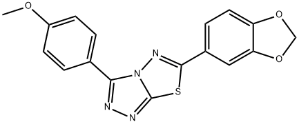 6-(1,3-benzodioxol-5-yl)-3-(4-methoxyphenyl)[1,2,4]triazolo[3,4-b][1,3,4]thiadiazole Struktur