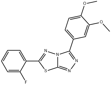 3-(3,4-dimethoxyphenyl)-6-(2-fluorophenyl)[1,2,4]triazolo[3,4-b][1,3,4]thiadiazole Struktur