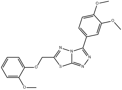 3-(3,4-dimethoxyphenyl)-6-[(2-methoxyphenoxy)methyl][1,2,4]triazolo[3,4-b][1,3,4]thiadiazole Struktur