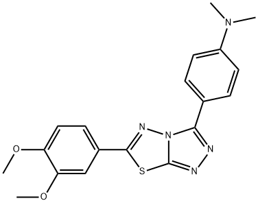 4-[6-(3,4-dimethoxyphenyl)[1,2,4]triazolo[3,4-b][1,3,4]thiadiazol-3-yl]-N,N-dimethylaniline Struktur