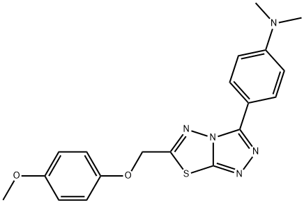 N-(4-{6-[(4-methoxyphenoxy)methyl][1,2,4]triazolo[3,4-b][1,3,4]thiadiazol-3-yl}phenyl)-N,N-dimethylamine Struktur