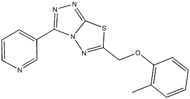 6-[(2-methylphenoxy)methyl]-3-(3-pyridinyl)[1,2,4]triazolo[3,4-b][1,3,4]thiadiazole Struktur