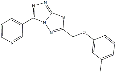 6-[(3-methylphenoxy)methyl]-3-(3-pyridinyl)[1,2,4]triazolo[3,4-b][1,3,4]thiadiazole Struktur