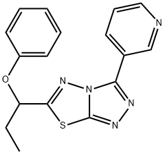 phenyl 1-[3-(3-pyridinyl)[1,2,4]triazolo[3,4-b][1,3,4]thiadiazol-6-yl]propyl ether Struktur