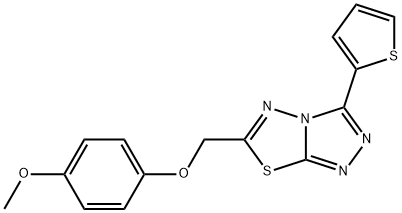 6-[(4-methoxyphenoxy)methyl]-3-(2-thienyl)[1,2,4]triazolo[3,4-b][1,3,4]thiadiazole Struktur