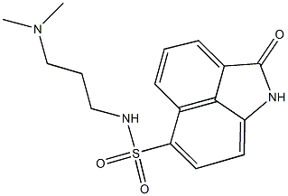 N-[3-(dimethylamino)propyl]-2-oxo-1,2-dihydrobenzo[cd]indole-6-sulfonamide Struktur