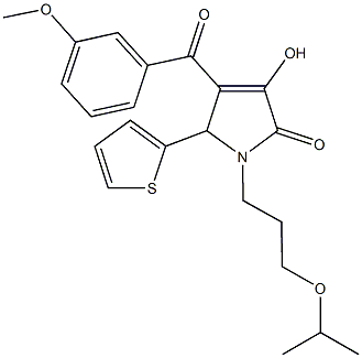 3-hydroxy-1-(3-isopropoxypropyl)-4-(3-methoxybenzoyl)-5-(2-thienyl)-1,5-dihydro-2H-pyrrol-2-one Struktur