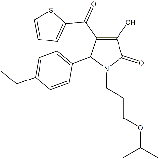 5-(4-ethylphenyl)-3-hydroxy-1-(3-isopropoxypropyl)-4-(2-thienylcarbonyl)-1,5-dihydro-2H-pyrrol-2-one Struktur