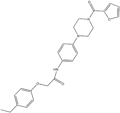 2-(4-ethylphenoxy)-N-{4-[4-(2-furoyl)-1-piperazinyl]phenyl}acetamide Struktur