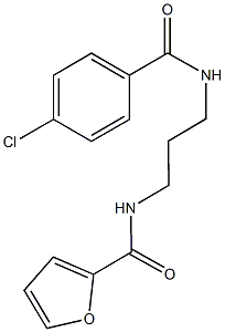 N-{3-[(4-chlorobenzoyl)amino]propyl}-2-furamide Struktur