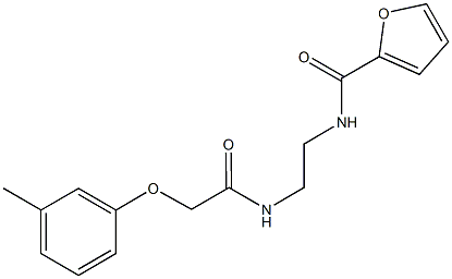 N-(2-{[2-(3-methylphenoxy)acetyl]amino}ethyl)-2-furamide Struktur