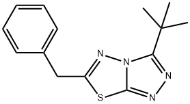 6-benzyl-3-tert-butyl[1,2,4]triazolo[3,4-b][1,3,4]thiadiazole Struktur