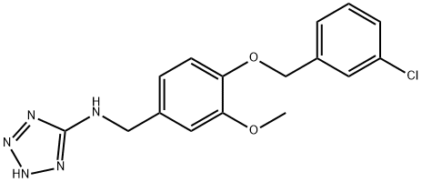 N-{4-[(3-chlorobenzyl)oxy]-3-methoxybenzyl}-N-(2H-tetraazol-5-yl)amine Struktur