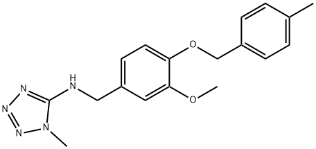 N-{3-methoxy-4-[(4-methylbenzyl)oxy]benzyl}-N-(1-methyl-1H-tetraazol-5-yl)amine Struktur