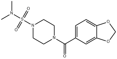 4-(1,3-benzodioxol-5-ylcarbonyl)-N,N-dimethyl-1-piperazinesulfonamide Struktur