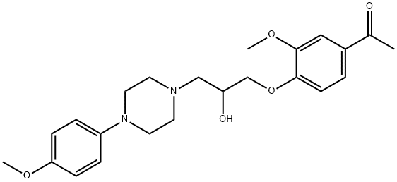 1-(4-{2-hydroxy-3-[4-(4-methoxyphenyl)-1-piperazinyl]propoxy}-3-methoxyphenyl)ethanone Struktur