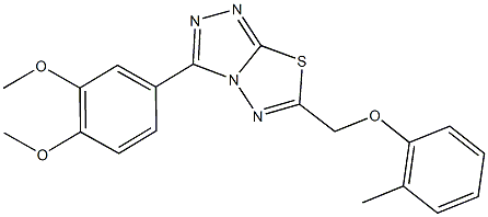 3-(3,4-dimethoxyphenyl)-6-[(2-methylphenoxy)methyl][1,2,4]triazolo[3,4-b][1,3,4]thiadiazole Struktur