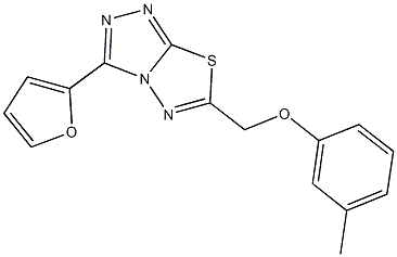 [3-(2-furyl)[1,2,4]triazolo[3,4-b][1,3,4]thiadiazol-6-yl]methyl 3-methylphenyl ether Struktur