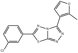 6-(3-chlorophenyl)-3-(2-methyl-3-furyl)[1,2,4]triazolo[3,4-b][1,3,4]thiadiazole Struktur