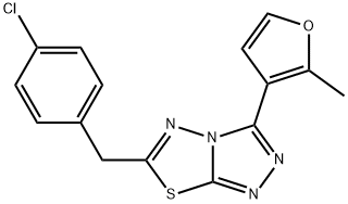 6-(4-chlorobenzyl)-3-(2-methyl-3-furyl)[1,2,4]triazolo[3,4-b][1,3,4]thiadiazole Struktur