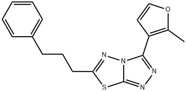 3-(2-methyl-3-furyl)-6-(3-phenylpropyl)[1,2,4]triazolo[3,4-b][1,3,4]thiadiazole Struktur