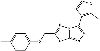 [3-(2-methyl-3-furyl)[1,2,4]triazolo[3,4-b][1,3,4]thiadiazol-6-yl]methyl 4-methylphenyl ether Struktur