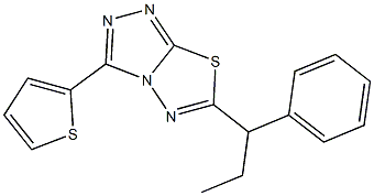 6-(1-phenylpropyl)-3-(2-thienyl)[1,2,4]triazolo[3,4-b][1,3,4]thiadiazole Struktur