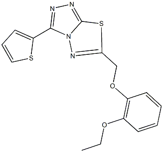 6-[(2-ethoxyphenoxy)methyl]-3-(2-thienyl)[1,2,4]triazolo[3,4-b][1,3,4]thiadiazole Struktur