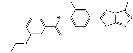 N-[2-methyl-4-(3-methyl[1,2,4]triazolo[3,4-b][1,3,4]thiadiazol-6-yl)phenyl]-3-propoxybenzamide Struktur