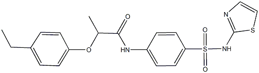 2-(4-ethylphenoxy)-N-{4-[(1,3-thiazol-2-ylamino)sulfonyl]phenyl}propanamide Struktur