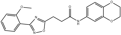 N-(2,3-dihydro-1,4-benzodioxin-6-yl)-3-[3-(2-methoxyphenyl)-1,2,4-oxadiazol-5-yl]propanamide Struktur