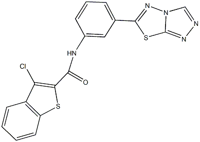 3-chloro-N-(3-[1,2,4]triazolo[3,4-b][1,3,4]thiadiazol-6-ylphenyl)-1-benzothiophene-2-carboxamide Struktur