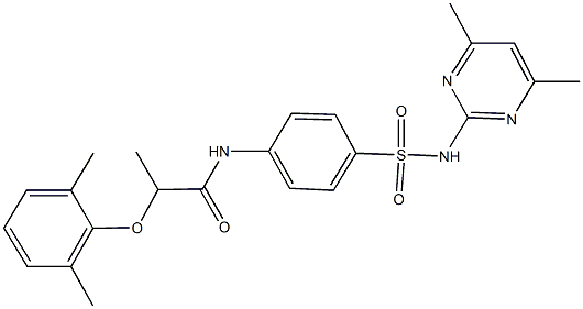 2-(2,6-dimethylphenoxy)-N-(4-{[(4,6-dimethyl-2-pyrimidinyl)amino]sulfonyl}phenyl)propanamide Struktur