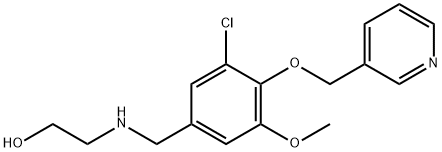 2-{[3-chloro-5-methoxy-4-(3-pyridinylmethoxy)benzyl]amino}ethanol Struktur