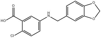 5-[(1,3-benzodioxol-5-ylmethyl)amino]-2-chlorobenzoic acid Struktur