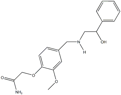 2-(4-{[(2-hydroxy-2-phenylethyl)amino]methyl}-2-methoxyphenoxy)acetamide Struktur