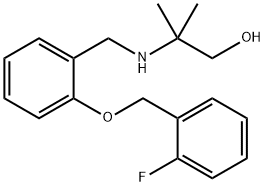 2-({2-[(2-fluorobenzyl)oxy]benzyl}amino)-2-methyl-1-propanol Struktur