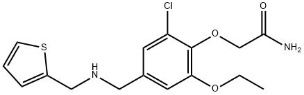 2-(2-chloro-6-ethoxy-4-{[(2-thienylmethyl)amino]methyl}phenoxy)acetamide Struktur