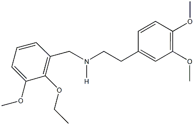 2-(3,4-dimethoxyphenyl)-N-(2-ethoxy-3-methoxybenzyl)ethanamine Struktur