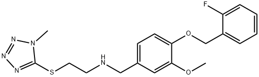 N-{4-[(2-fluorobenzyl)oxy]-3-methoxybenzyl}-N-{2-[(1-methyl-1H-tetraazol-5-yl)sulfanyl]ethyl}amine Struktur