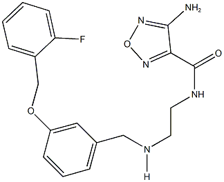 4-amino-N-[2-({3-[(2-fluorobenzyl)oxy]benzyl}amino)ethyl]-1,2,5-oxadiazole-3-carboxamide Struktur