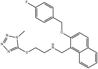 N-({2-[(4-fluorobenzyl)oxy]-1-naphthyl}methyl)-N-{2-[(1-methyl-1H-tetraazol-5-yl)sulfanyl]ethyl}amine Struktur