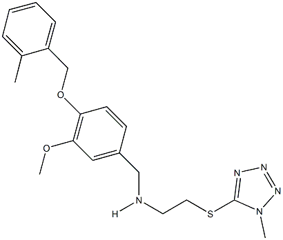 N-{3-methoxy-4-[(2-methylbenzyl)oxy]benzyl}-N-{2-[(1-methyl-1H-tetraazol-5-yl)sulfanyl]ethyl}amine Struktur