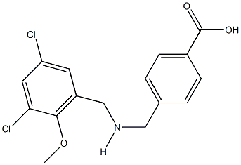 4-{[(3,5-dichloro-2-methoxybenzyl)amino]methyl}benzoic acid Struktur